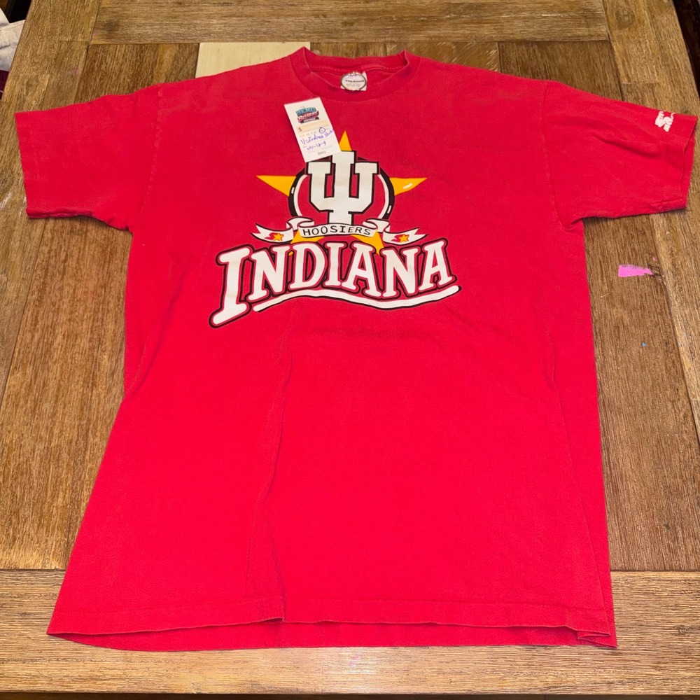 Starter T-Shirt Mens XL Red Excellent Indiana Hoosiers NCAA USA Vintage 90s‎